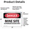 Signmission Mine Site Authorized Access Only Danger Sign, Vinyl Decal, 7in W x 5in L, 2PK OS-2PACK-DS-D-57-L-1912 - alternate 6